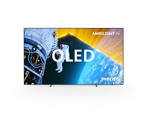 TV OLED Ambilight Philips 77OLED809 194 cm 4K UHD Google TV 2024 Métal Argent