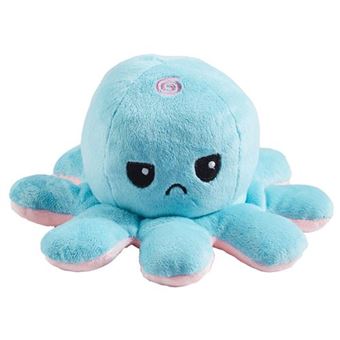 Animal en peluche Fortus Pieuvre réversible XL Rose et Bleu