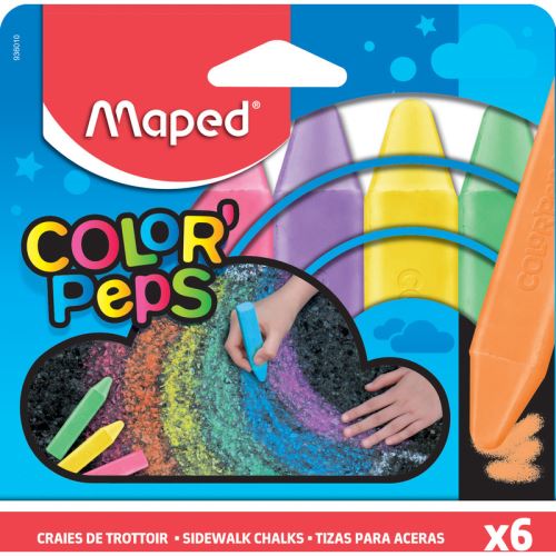 Pack de 6 Craies de trottoir Maped Color'Peps