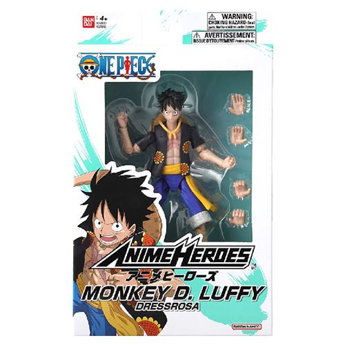 Bandai Multicolore Figurine Anime Heroes One Piece Monkey D. Luffy Dressrosa 17 Cm Modèle Aléatoire