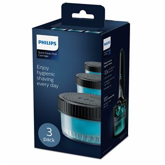 Set de 3 Cartouches de nettoyage Philips Quick Clean Pod CC13/50 Noir et Bleu