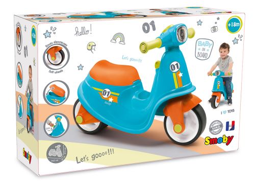 2 avis sur Porteur Smoby scooter Bleu - Porteur bébé