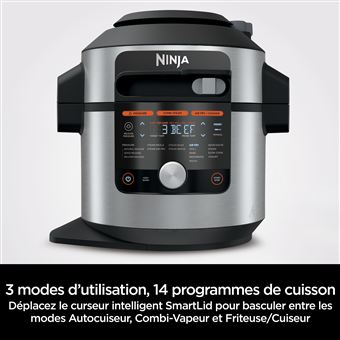 Multicuiseur Ninja SmartLid 14-en-1 Foodi MAX OL750EU 1760 W Noir et Argent  - Achat & prix