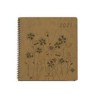 Agenda Semainier Oberthur Primrose spiralé 16 x 16 cm Modèle aléatoire