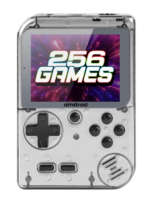 Console de jeu portable Amstrad avec 256 jeux Transparent et Blanc