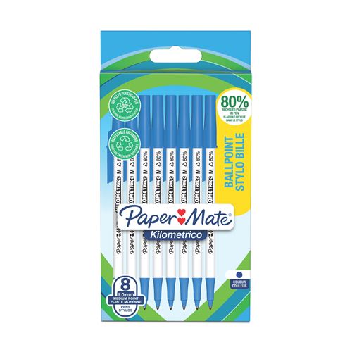 Paper Mate PaperMate Kilometrico Ballpoint Pen Medium 1.0mm Blue Pack