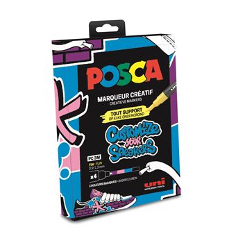 Pochette 4 marqueurs Posca PC3M Pop Modèle aléatoire