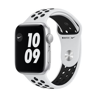 Apple Watch Nike SE GPS, 44mm aluminium case Zilver + Polsband Sport zwart  2022 - Apple Watch - Fnac.be