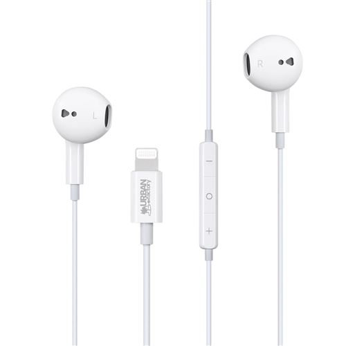Ecouteurs intra-auriculaire filaires USB Lightning Urban Factory ELM50UF Blanc
