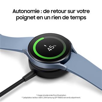 Montre connectée Samsung Galaxy Watch5 Boîtier Aluminium 40 mm Or Rosé avec Bracelet Silicone Doré et Rose VERSION IMPORT