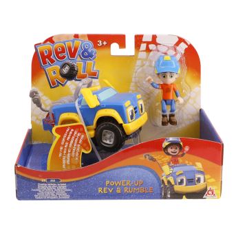 Véhicule Rev & Roll Power-Up Rumble et une figurine Rev 8 cm