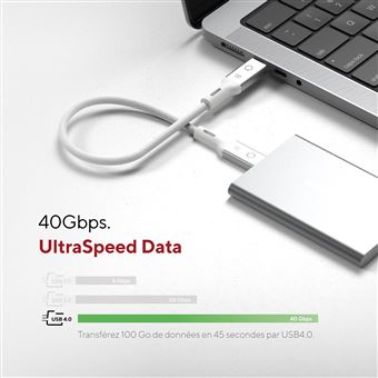 Câble téléphone portable USB-C Lnq USB4 PRO 3 m Gris