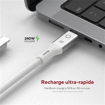 Câble téléphone portable USB-C Lnq USB4 PRO 3 m Gris