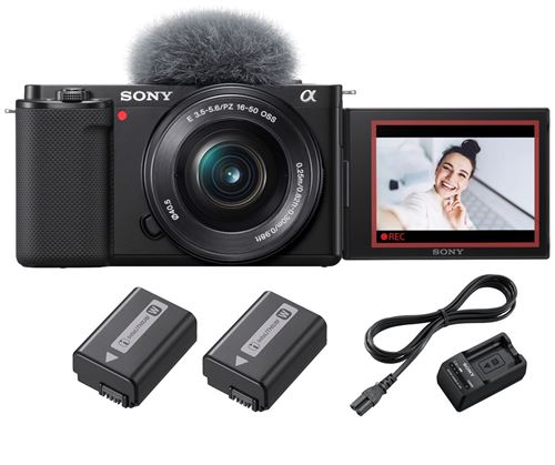 Pack Fnac Vlogging Hybride Sony Zv-E10 + E Pz 16-50Mm F/3,5-5,6 Oss + 2Ème Batterie + Chargeur De Batterie