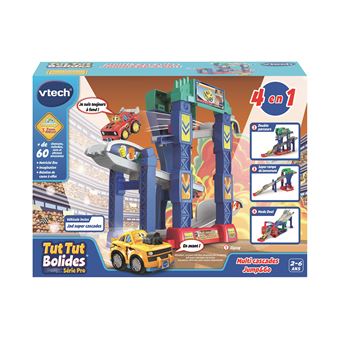 Circuit et véhicule Vtech Tut Tut Bolides Série Pro Multi cascades Jump & Go 4 en 1 avec Jad Super cascades