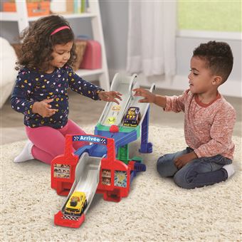 Circuit et véhicule Vtech Tut Tut Bolides Série Pro Multi cascades Jump & Go 4 en 1 avec Jad Super cascades