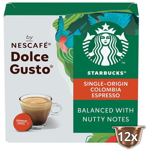 Pack de 12 capsules Dolce Gusto Starbucks Nescafé Espresso Colombia