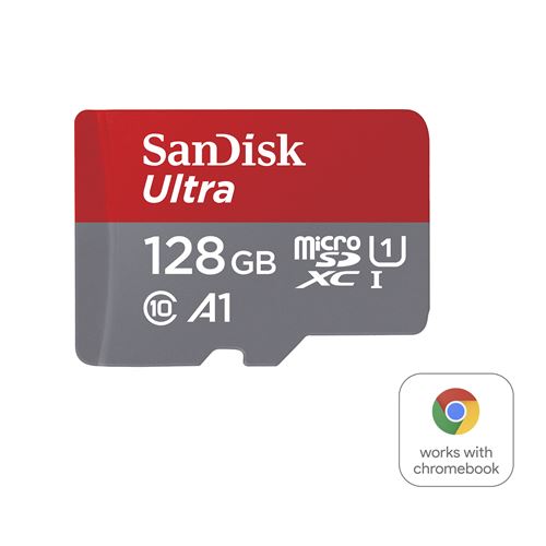 Carte Mémoire SanDisk Ultra MicroSDXC UHS-I 128 Go avec Adaptateur microSD, microSDHC et microSDXC