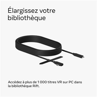 Cable Oculus Link pour casque VR Quest 2 et Quest 5 m Noir