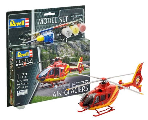 Maquette Revell Model Set Hélicoptère de Secours EC 135 Air-Glaciers