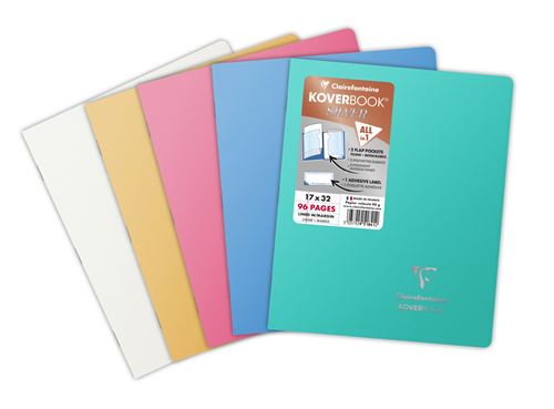 CLAIREFONTAINE Koverbook piqué PP opaque 24x32cm seyès coloris assortis