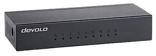 devolo Gigabit Ethernet Switch 8 Port unmanaged switch Gigabit Ethernet commutateur reseau 1.000 Mbits/ sans ventilateur - vue 1