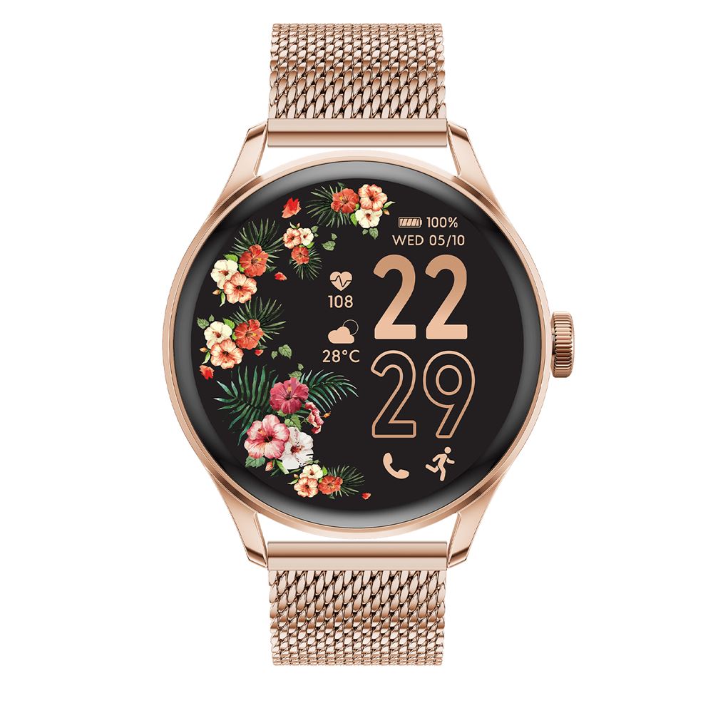 Montre Connectée Femme G208 – 2 Bracelets, Fonction Appel/réponse Bluetooth, IP68