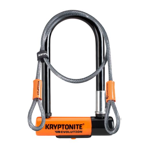 Antivol Kryptonite U Evolution Mini 7 avec Flex FUB 2 roues Niveau de securite 7 10 Noir et Gris Antivol Equipements sportifs fnac