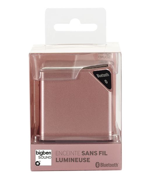 Enceinte sans fil portable lumineuse BigBen 9 W Rose métallisé