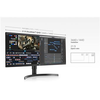 Ecran LED PC LG 34WN750P-B 34" UWQHD Noir