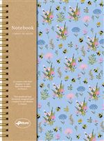 CARNETS A5 SPIRALES - Prairie d''abeilles bleue 128 pages