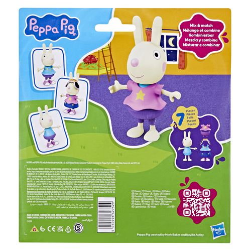 Jazwares PEP0496 Peppa Pig Figurine Peppa Pig avec 7 Tenues et