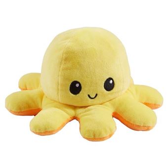 Animal en peluche Fortus Pieuvre réversible XL Jaune et Orange