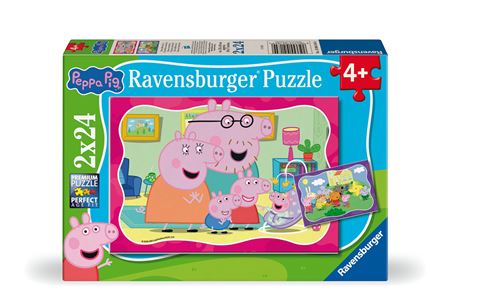 Puzzles 2 x 24 pièces Ravensburger Peppa Pig Nouvelles aventures