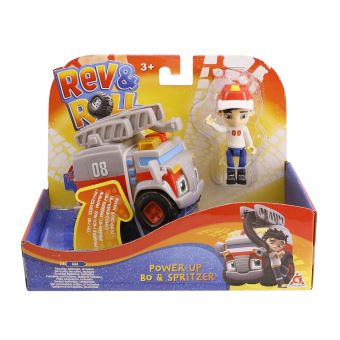 Véhicule Rev & Roll Power-Up Spritzer et une figurine Bo 8 cm