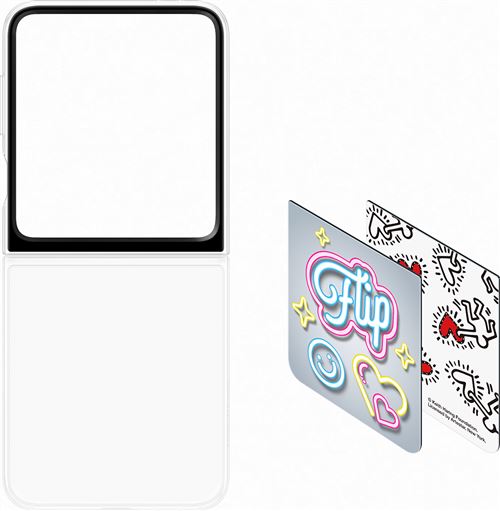 Coque personnalisable Keith Harring Blanc pour Samsung Galaxy Z Flip 7 FE
