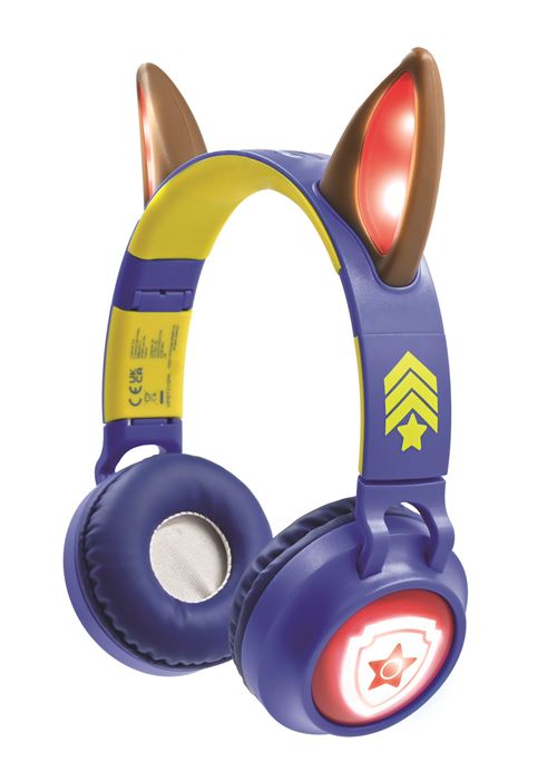 Casque Audio Sans Fil Pour Enfant Bluetooth Lexibook Pat' Patrouille Avec Oreilles De Chase