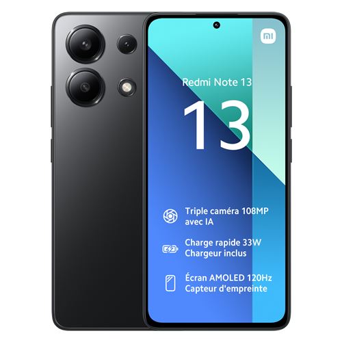 Smartphone Xiaomi Redmi Note 13 6.67" Double SIM 256 Go Noir
