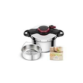 Cocotte Minute SEB Inox 8L Avec Panier - Compatible Induction, Électrique Et Gaz