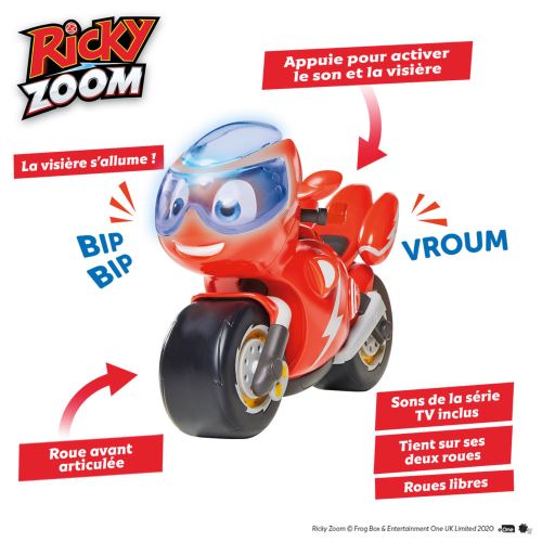 Ricky Zoom Super Rev Loop -- Grand, 7po jouet moto avec les roulettes et  les sons pour faire vrombir, pour les enfants de maternelle - Notre