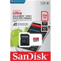 Carte mémoire SanDisk Ultra MicroSDXC 256 Go 100Mo/seconde UHS-I avec adaptateur SD