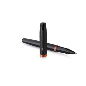 Parker IM Vibrant Rings Noir Orange Vif Roller F