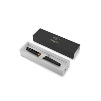 Parker IM Vibrant Rings Noir Orange Vif Roller F