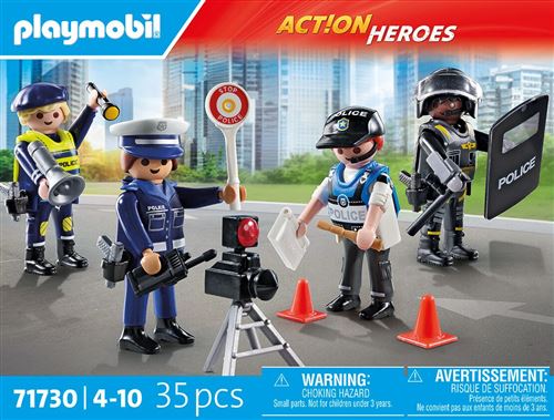 Playmobil Action Heroes 71730 Set Métiers De La Police 4 Policiers