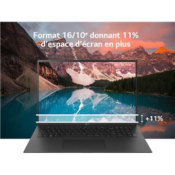PC Portable LG gram 17Z90Q-G.AD78F 17" Intel Core i7 32 Go RAM 1 To SSD Noir