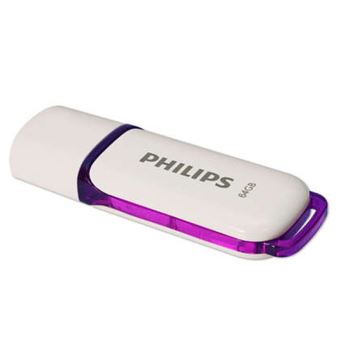 Clé USB Philips Snow 2.0 64 Go Blanc et Violet - 1