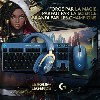 Micro-casque filaire Logitech G PRO X Edition League of Legends Bleu Or