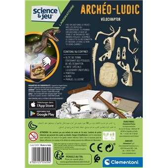 CLEMENTONI Science + Jeu - Archeo Ludic Velociraptor