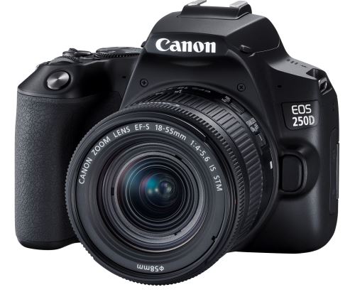Canon EOS 250D - Appareil photo numérique - Reflex - 24.1 MP - APS-C - 4K / 25 pi/s - 3x zoom optique objectif EF-S 18-55 mm III - Wi-Fi, Bluetooth - noir