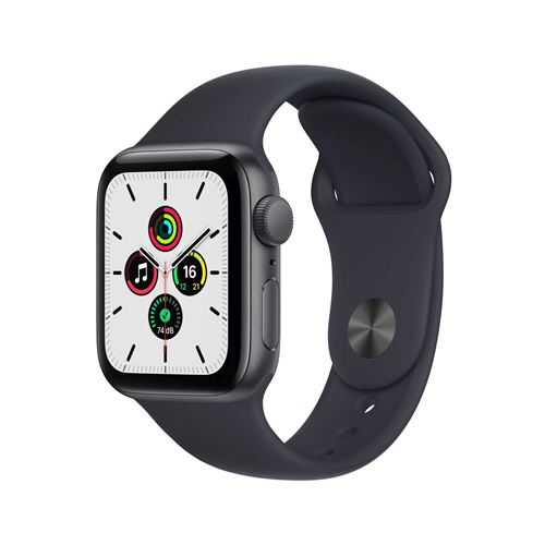 Apple Watch SE GPS, 40Mm Boitier Aluminium Gris Sidéral Avec Bracelet Sport Noir